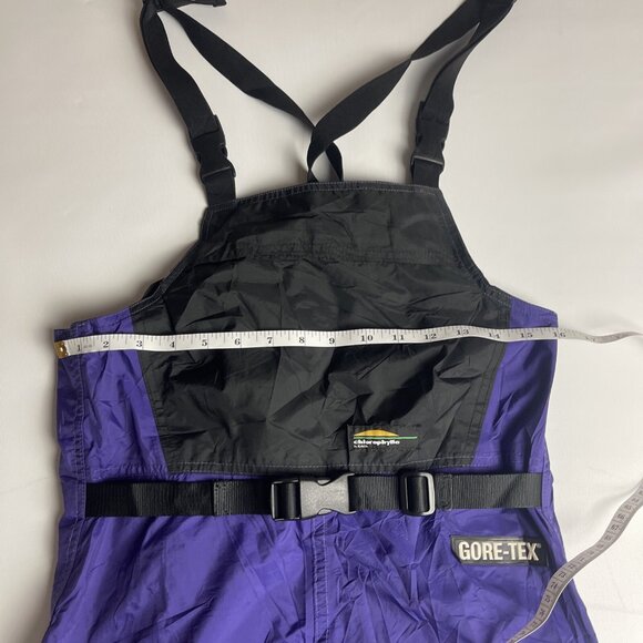 VTG Gore-Tex Bibs snowpants chlorophylle CANADA MADE Men Sz S 90s Purple Retro - Picture 6 of 16